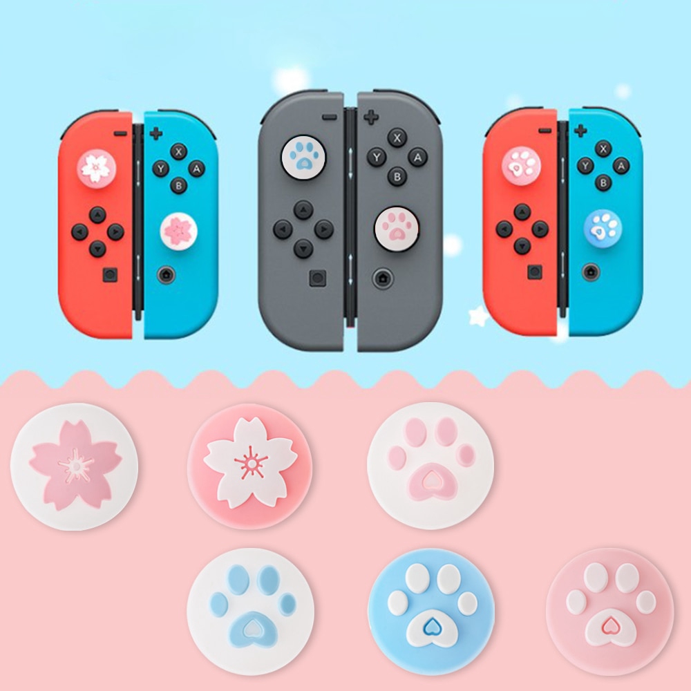 Set 4 Nút Bọc Cần Điều Khiển Chơi Game Nitendo Swith Joy Con Dễ Thương Bằng Silicon