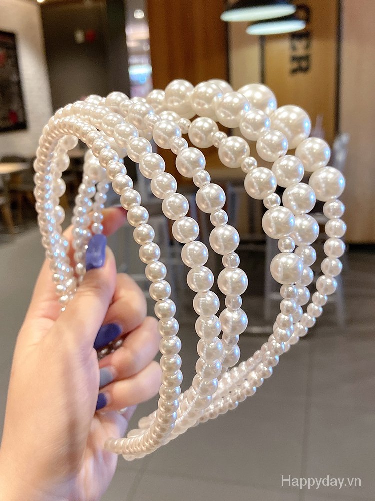 Cài tóc đính ngọc trai phong cách Hàn đơn giản