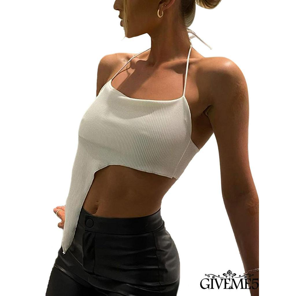 Áo Yếm Hai Dây Cột Sau Cổ Màu Trơn Gợi Cảm Cho Nữ