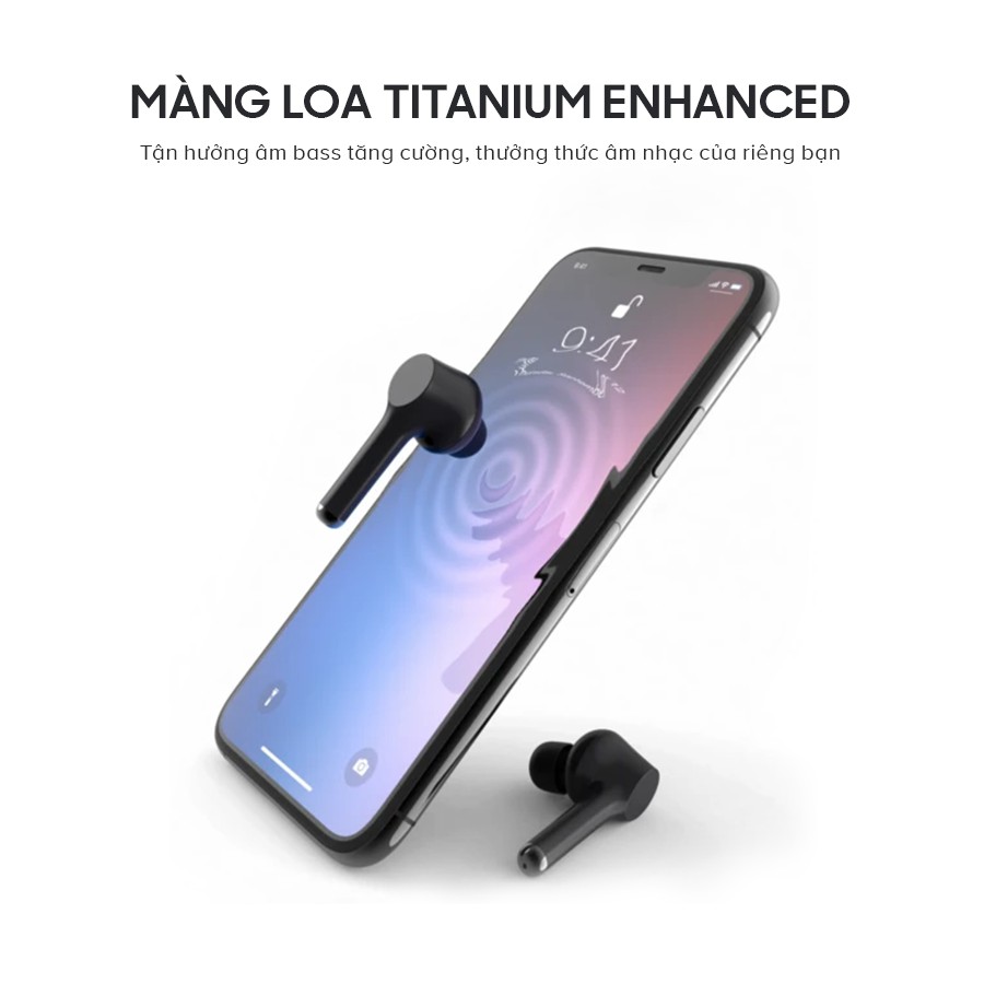 Tai Nghe True Wireless AUKEY EP-K01 Lite Bass Tăng Cường, Bluetooth 5.0, Nghe Đến 30H, IPX5 - Chính Hãng BH 18 Tháng
