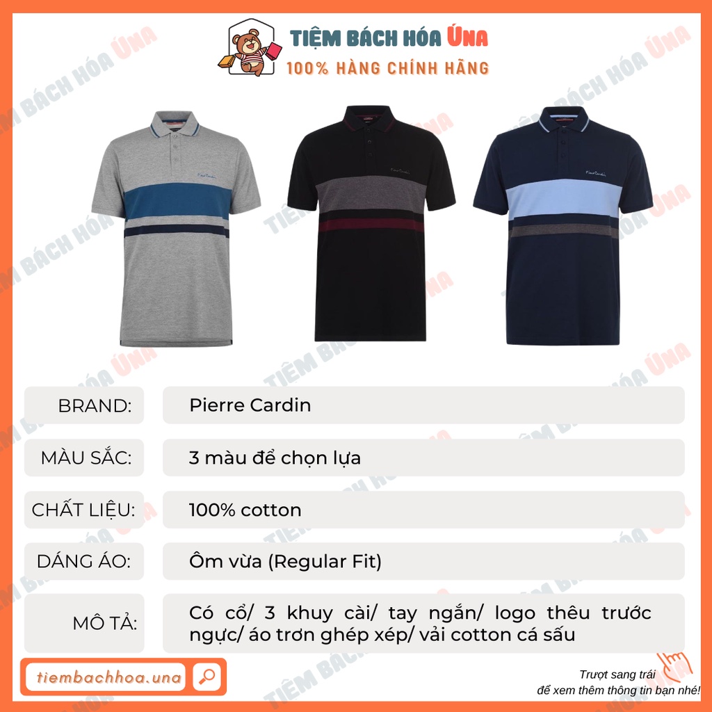 Áo thun nam polo Pierre Cardin 3 sọc cao cấp