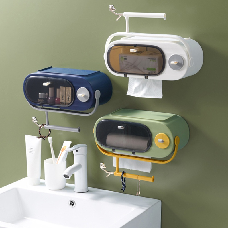 QQ Giá Đỡ Cuộn Giấy Vệ Sinh Gắn Tường Không Cần Đục Lỗ Dễ Lắp Đặt