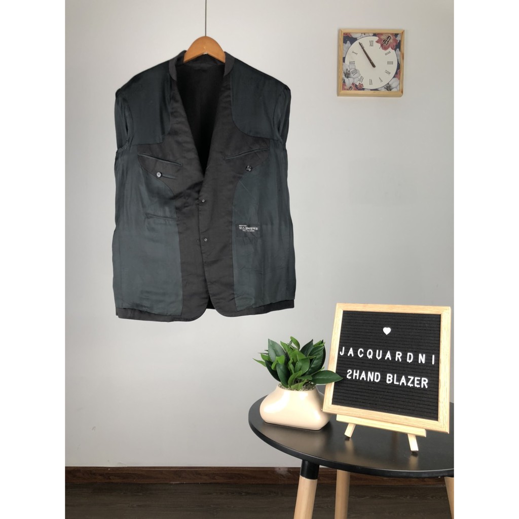 ( Hàng si Hàn Quốc ) Áo blazer 2hand nam ĐEN TRƠN JACBLN37