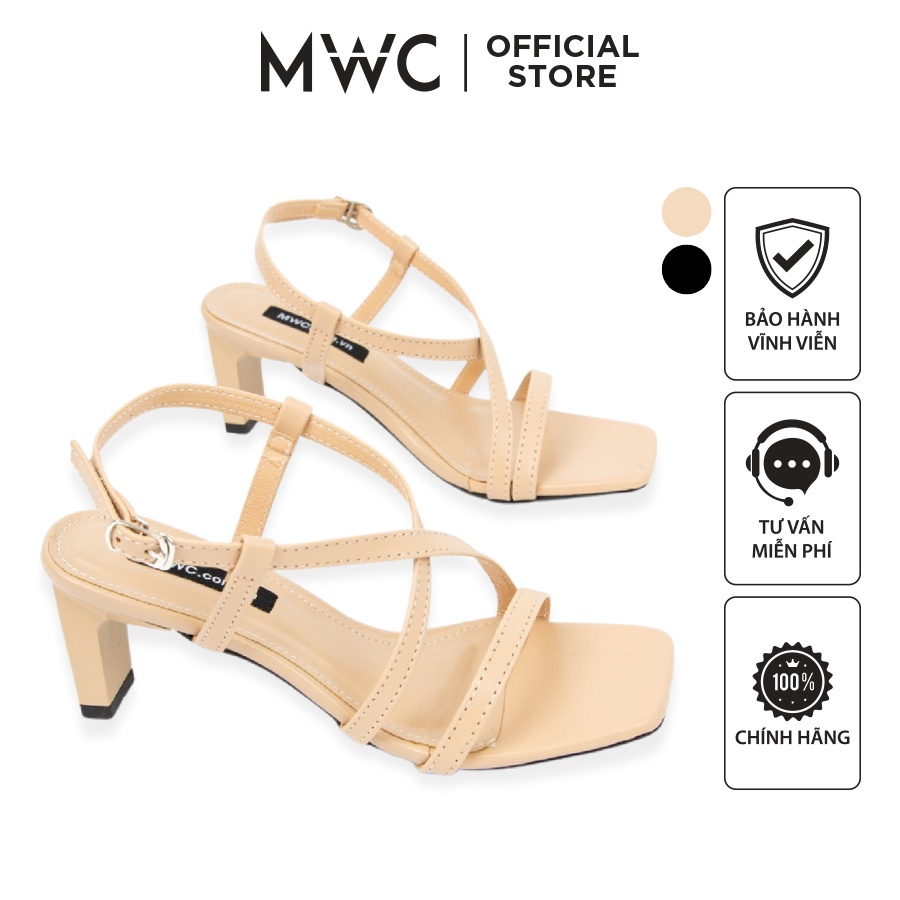 Giày MWC 4154 - Giày Cao Gót 7cm Dây Mảnh, Giày Cao Gót Dây Đan Chéo