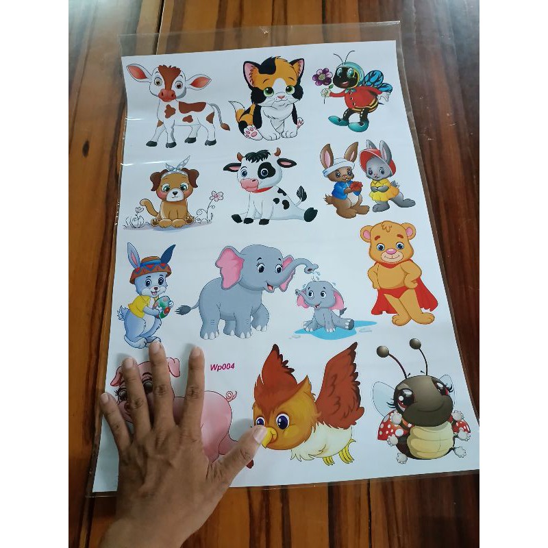 Bộ tem dán hình thú lớn ngang 40cm dài 60cm