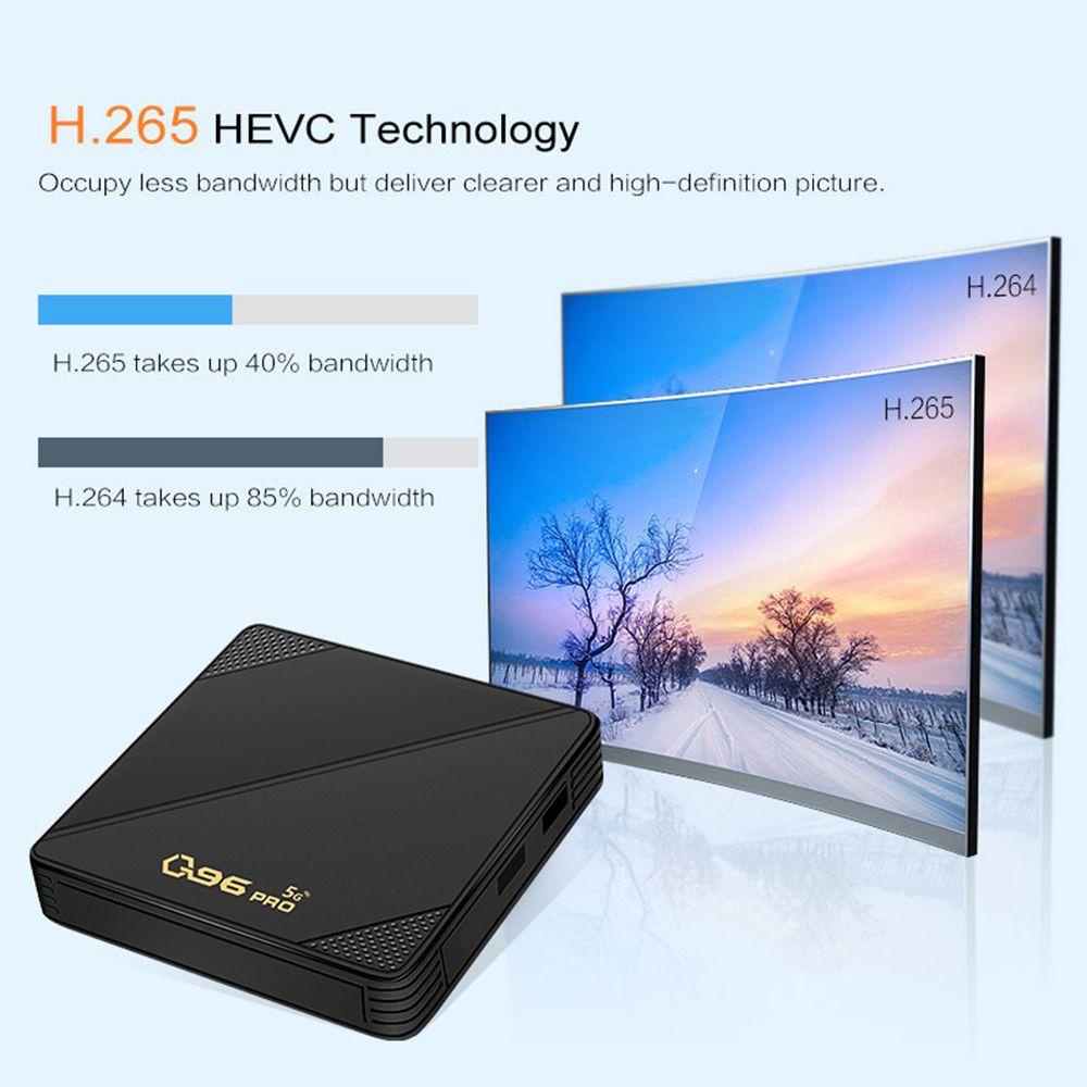 Đầu Thu Tín Hiệu TV Q96 PRO Android 10.0 Bluetooth 4K H.265 2.4G/5G Dual WIFI Thông Minh Amlogic S905L Kèm Phụ Kiện