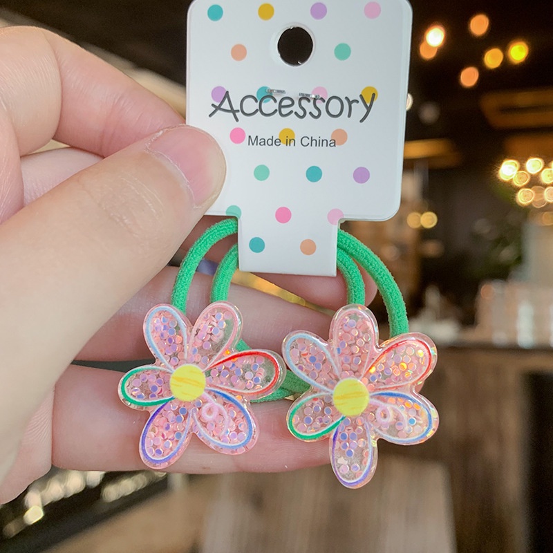 Set 2 Dây Cột Tóc Co Giãn Hình Gấu / Thỏ Dễ Thương Cho Bé Gái