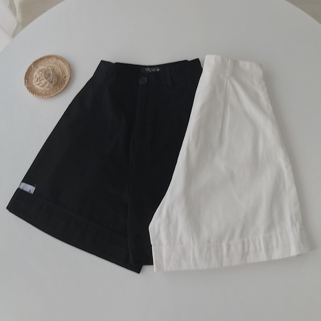 Quần Short Kaki Nữ GHEI Thiết Kế Basic Màu Cam Đen Nâu Trắng Phối Đồ Lên Dáng Xinh JEM CLOSET 2938