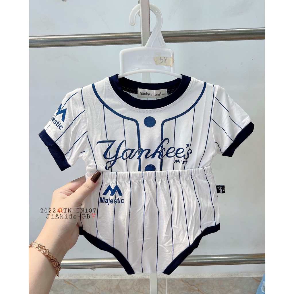 Bộ Ngắn Tay Quần Chip Minky Mom Vải Thun Lạnh Cho Bé Trai, Bé Gái 0-4 Tuổi Từ 4-17 kg- Mã: TN-IN102