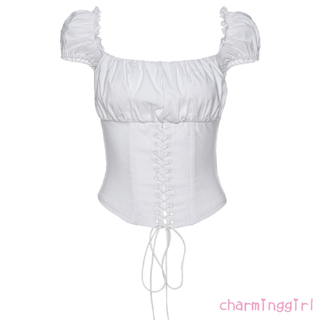 Áo tay phồng ôm dáng phong cách đường phố cổ điển cá tính cho nữ | BigBuy360 - bigbuy360.vn