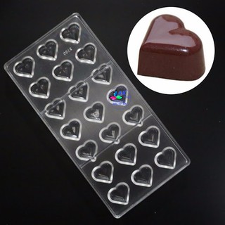 Khuôn socola nhựa cứng 21 trái tim