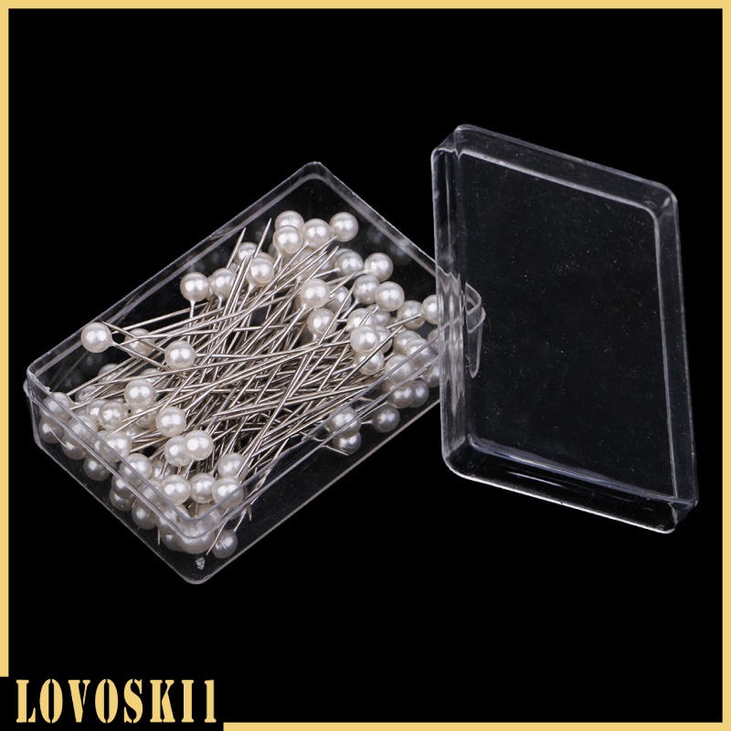 [LOVOSKI1]Boxed Pearl Head Pins Florist Craft Bouquet Handcraft Sewing Pins 1.5inch