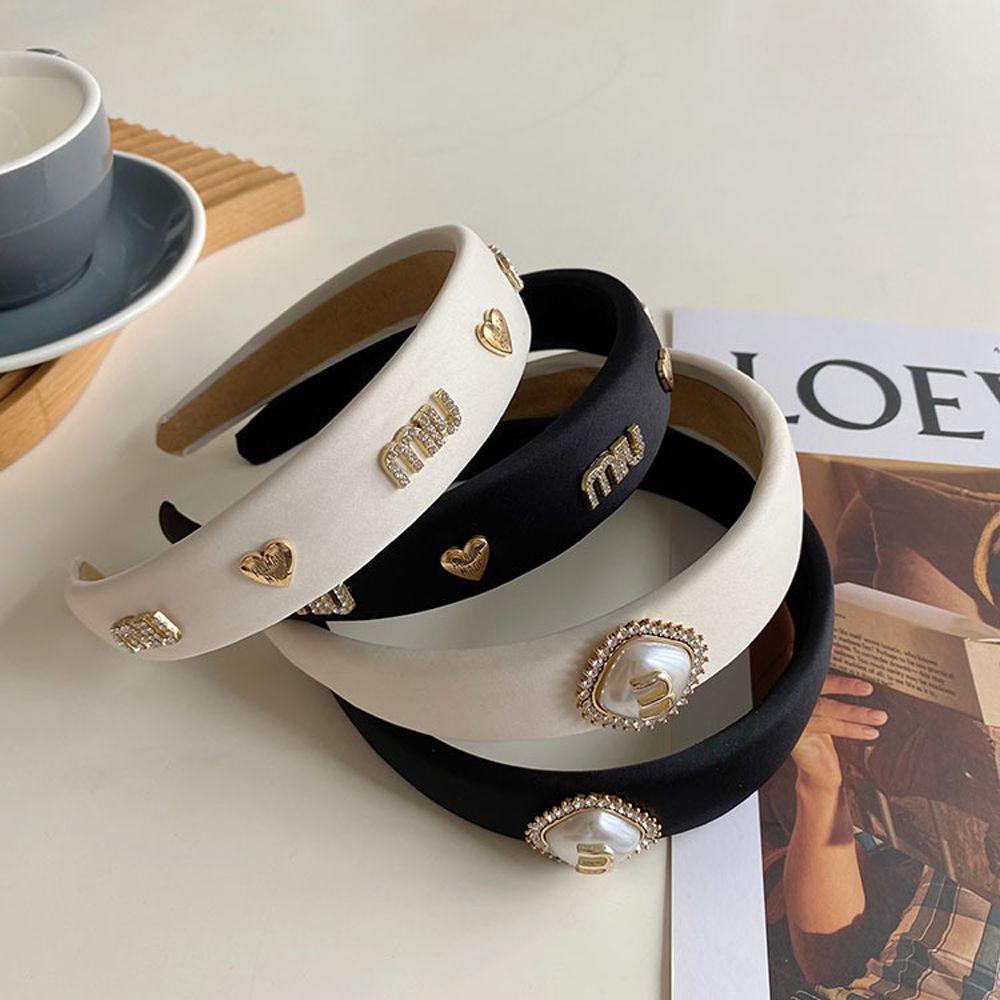 VANES1 Băng Đô Cài Tóc Bản Rộng Màu Sắc Thanh Lịch Cho Nữ