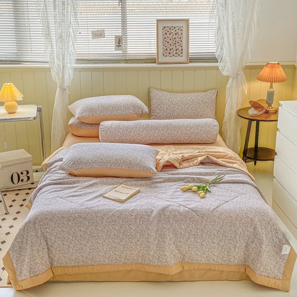 BỘ CHĂN GA GỐI COTTONG ĐŨI 5 món thêm mẫu mới đủ size