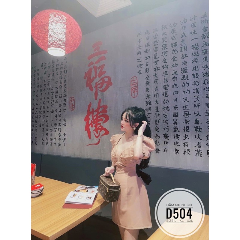 [Mã FATHANG5 giảm 10K đơn 50K] Bigsize Đầm nơ nhún D504 | BigBuy360 - bigbuy360.vn