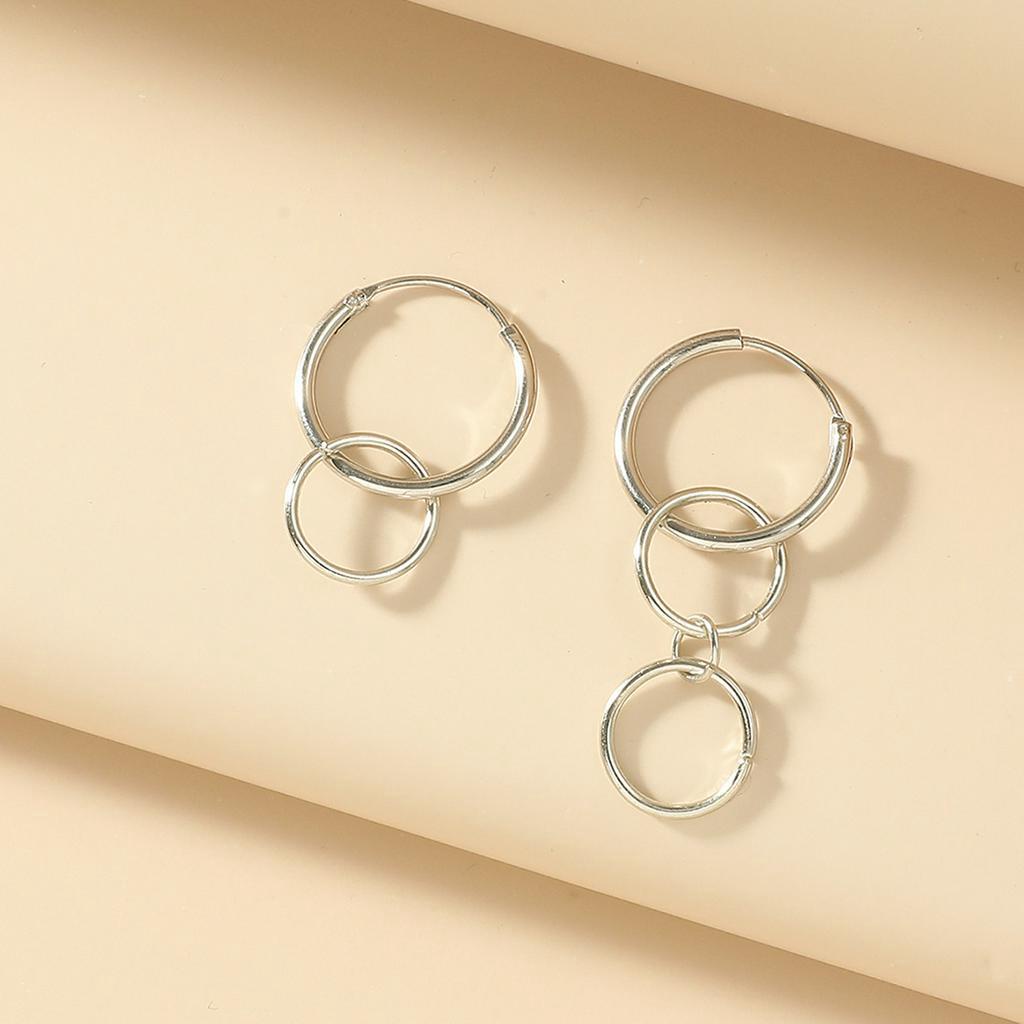 Khuyên tai tròn mạ bạc S925 thời trang thích hợp cho nam nữ