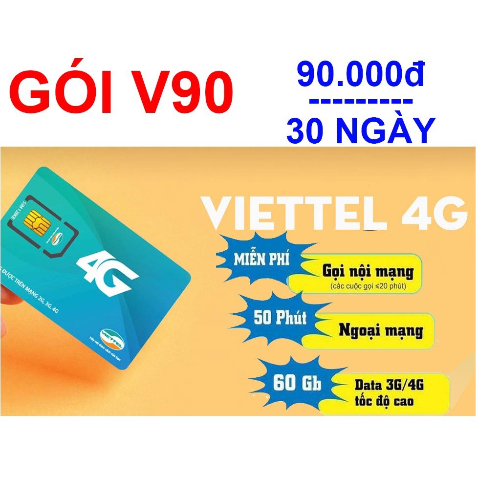 Sim 4G Viettel 11 số gói v90 data thả ga, tám không nghỉ