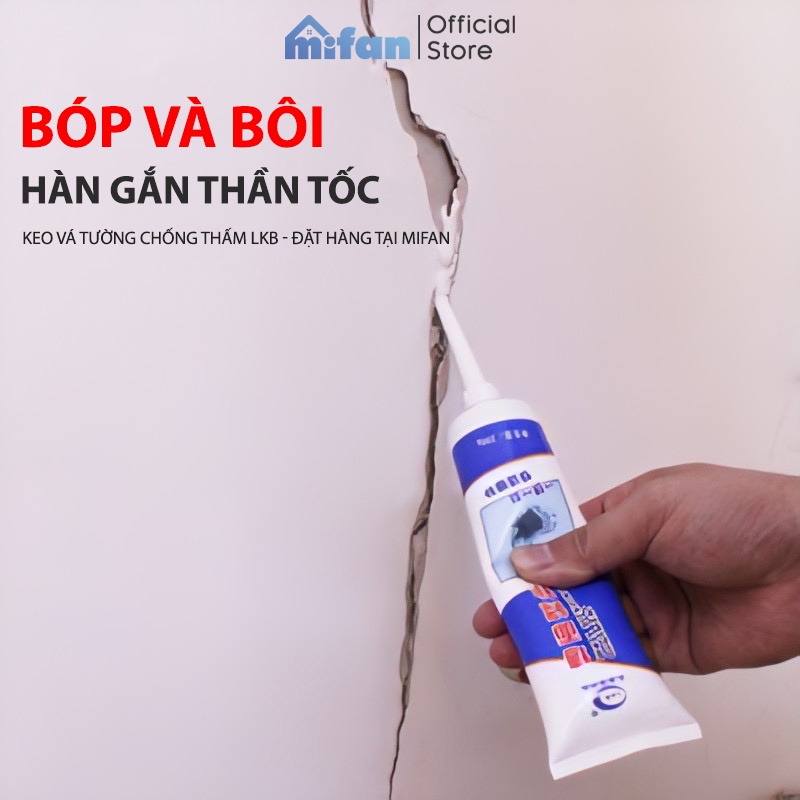 Keo Vá Tường Chống Thấm LKB 250gr - Trám Trét Vết Nứt Khe Hở Tường - Chống Mốc Ẩm Làm Sạch Tường - HÀNG CHÍNH HÃNG