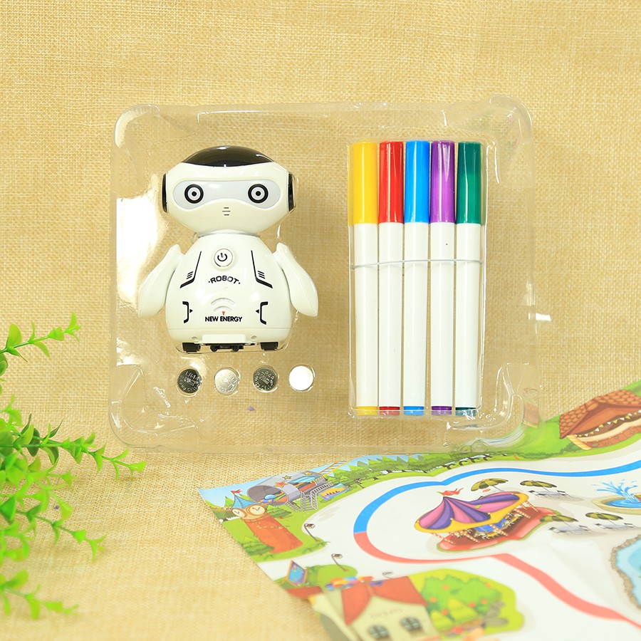 Đồ Chơi Giáo Dục - Robot Thông Minh Cảm Ứng Màu Sắc Đi Theo Nét Vẽ Của Bạn