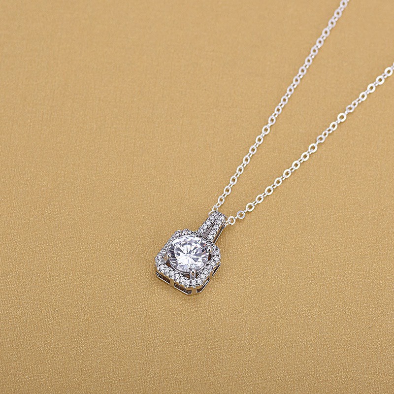 Dây chuyền bạc 925 Aqua Stone đính pha lê xinh xắn lấp lánh Dế Bạc – Bo0005 - 3