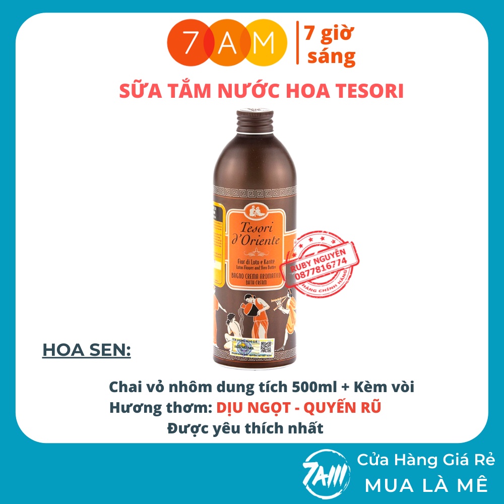 Sữa Tắm Tesori Hoa Sen Thảo Mộc CHÍNH HÃNG Sữa Tắm Xích Ý 500ml Thơm Lâu Hương Nước Hoa - RUBY NGUYỄN