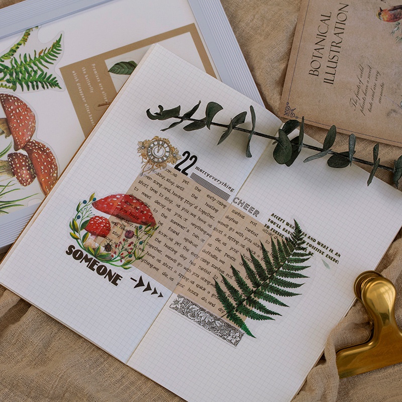 Sticker trong suốt chống nước trang trí vintage DIY Crafts, Scrapbook, Journal, Diary, Planner set 40 nhãn dán HD29-K68