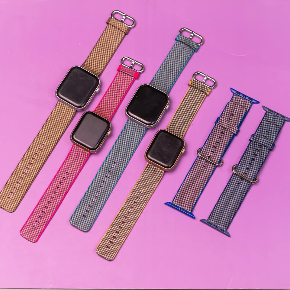 Dây đeo apple watch vải dù thoải mái đi trời mưa, dây apple watch series 3, 4, 5, 6, SE, size 38mm-40mm-42mm-44mm