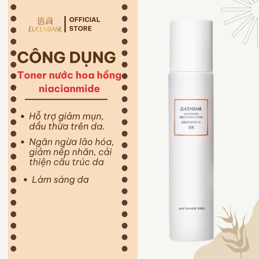 Toner nước hoa hồng Niacinamide LUCENBASE làm sáng da 120ml | BigBuy360 - bigbuy360.vn