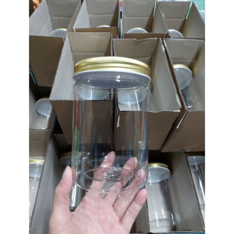 [Kho sỉ]  Hủ nhựa kèm nắp nhôm cao cấp size 750ml