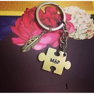 Móc Khóa Khắc Tên Kèm Charm