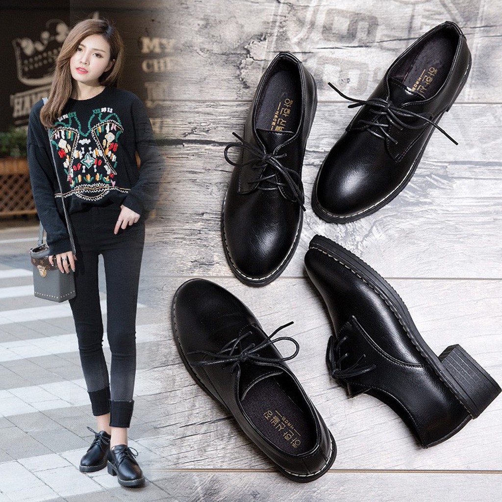 Giày Oxford Nữ Da Đế Cao 4cm Cá Tính Phong Cách Hàn Quốc ST57 - Mery Shoes | BigBuy360 - bigbuy360.vn