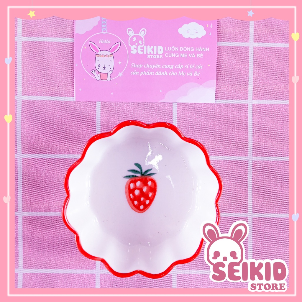 Bát Sứ Ăn Dặm Cao Cấp Hình Hoa Họa Tiết Đủ Màu Seikid Store 80ml X13