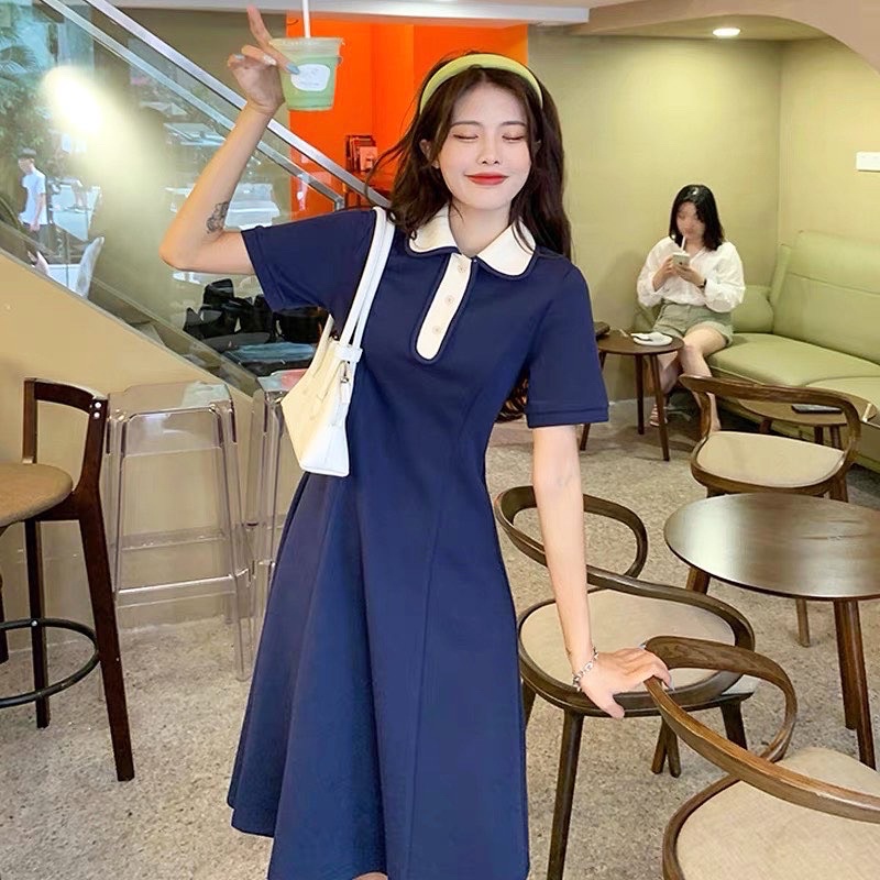 Váy polo dáng dài xoè nữ sinh Hàn Quốc ulzzang