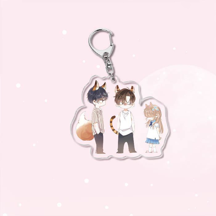 ( Mica trong acrylic ) Móc khóa VỤNG TRỘM KHÔNG THỂ GIẤU Tình Yêu Thầm Kín manhua anime chibi dễ thương xinh xắn