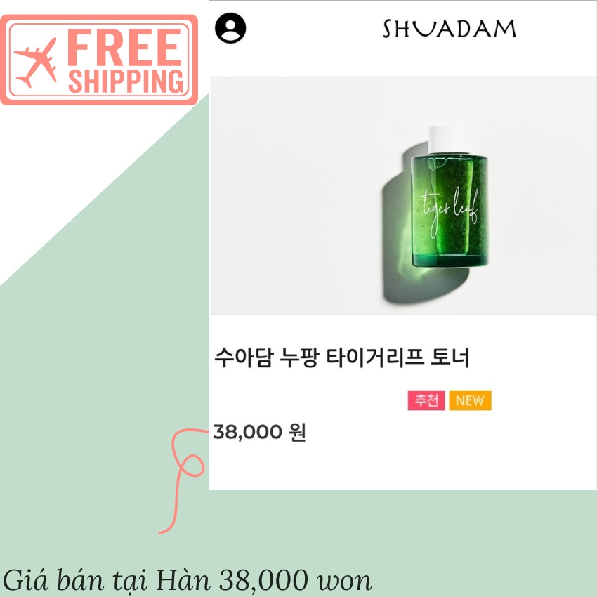 Toner Rau Má Cô Đặc Shuadam Dưỡng Ẩm Dịu Da Nhạy Cảm Da Dầu Nhờn Cica Toner Essense 100ml- KOBE YOUNG