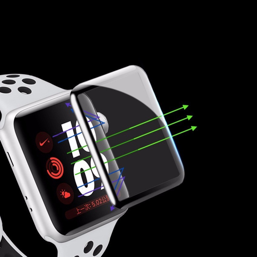 Kính cường lực cong viền HD độ cứng 9H bảo vệ màn hình cho Apple Watch dòng 5 4 3 2 1 38mm 40mm 42mm 44mm