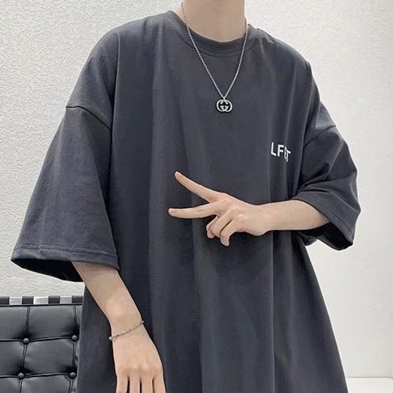 Áo Thun Tay Ngắn Cổ Tròn Dáng Rộng Phong Cách Hàn Quốc Thời Trang Cho Nam Nữ Size M-5XL