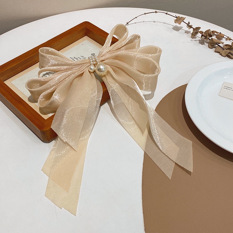 Kẹp tóc Haimeikang bằng vải nhung hình nơ cỡ lớn phong cách hàn quốc thời trang cho nữ