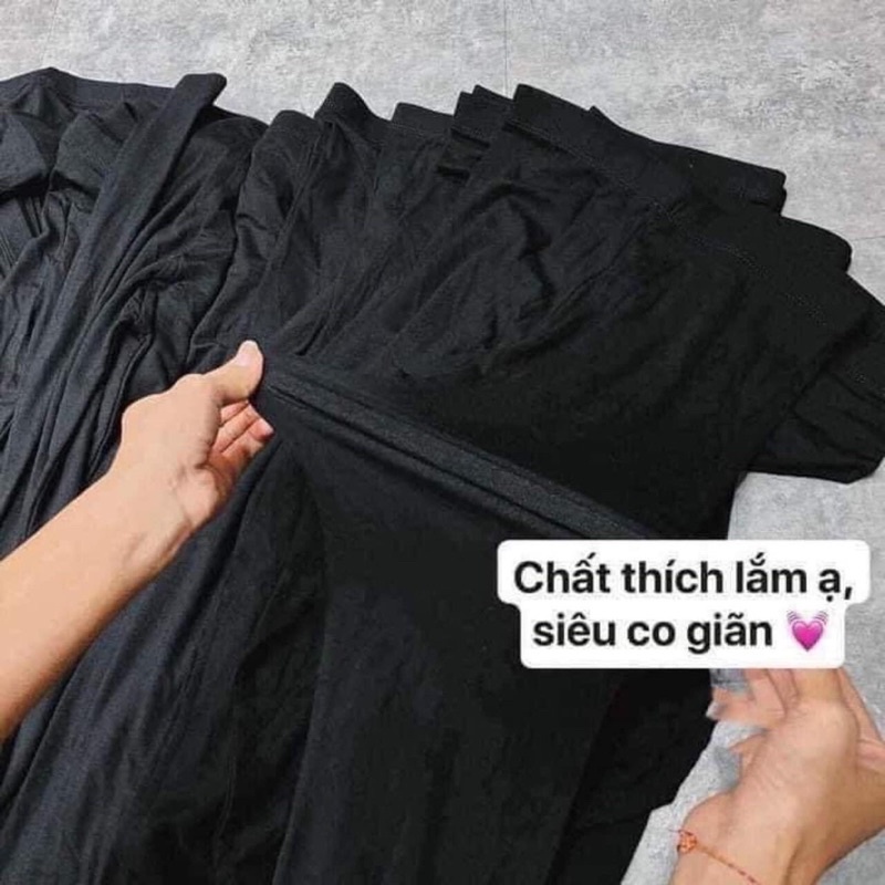 Quần legging lửng vải polyy nữ đùi ngố đồ ôm bụng nâng mông siêu co giãn