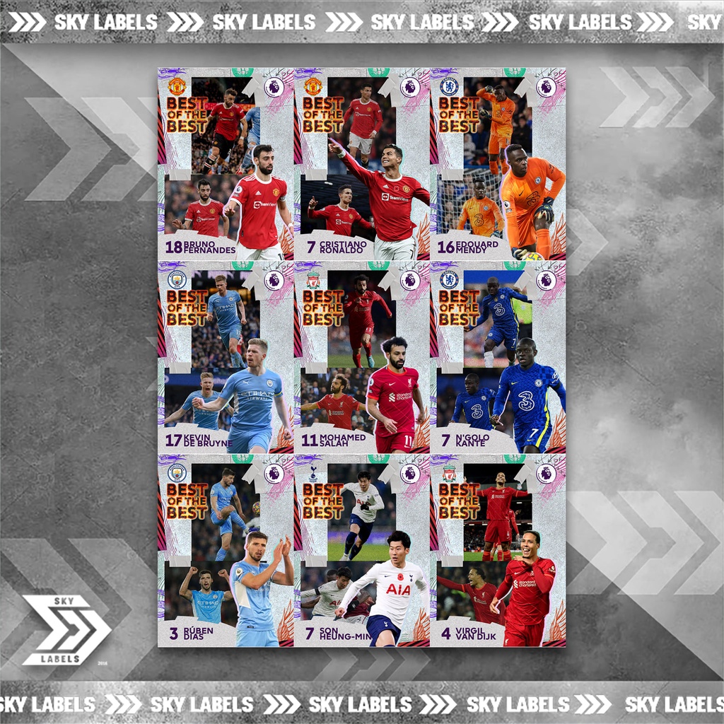 Thẻ Cầu Thủ Bóng Đá SKY BOTB Card | CR7 Ronaldo Salah Son Heung Min Bruno Dias KDB Kevin De Bruyne Kante Van Dijk Mendy