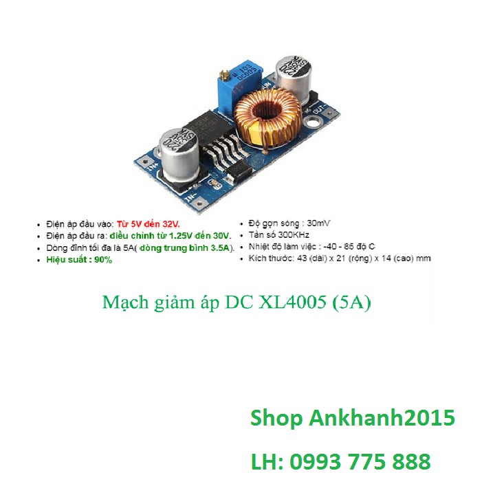 Mạch giảm áp Dc XL4005 5A