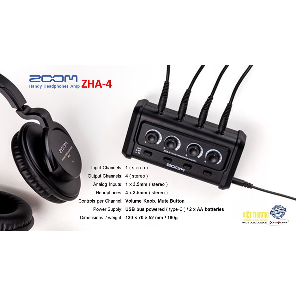 Bộ Khuếch Đại và Mở Rộng Âm Thanh Headphones ZOOM Handy Headphones Amp ZHA-4