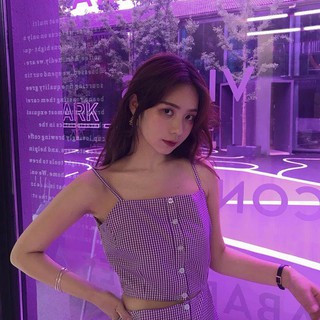 ĐẦM CARO TÍM CUT OUT LỆCH TÀ