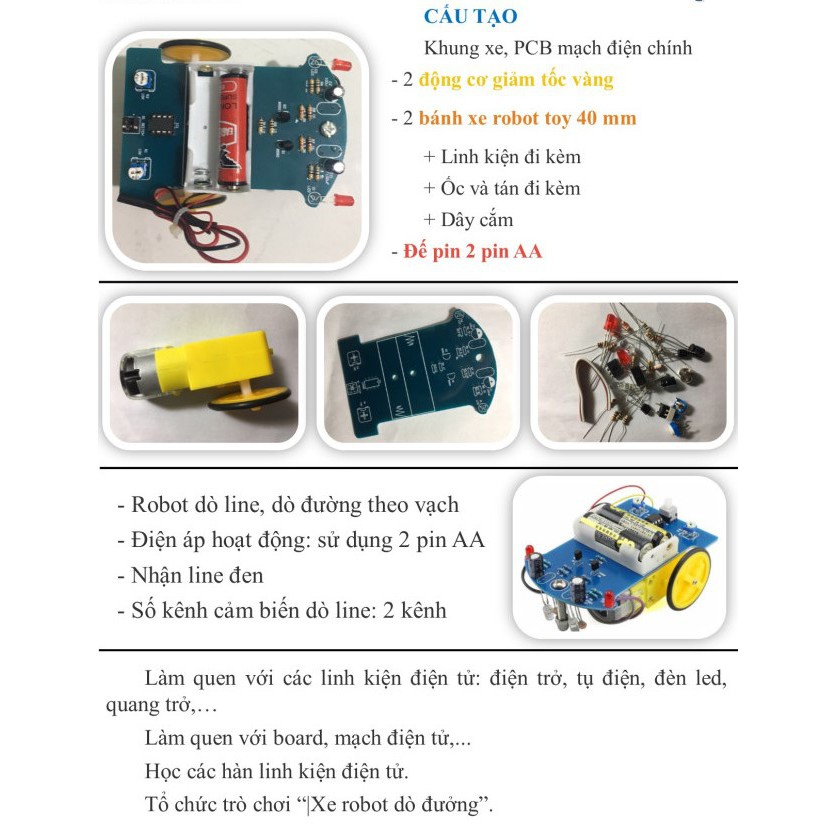 Kit Xe Robot Dò Đường Hàn Linh Kiện