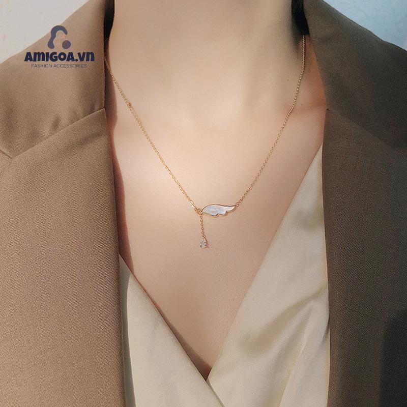 ✨✨Vòng cổ Hợp Kim Mặt Đôi Cánh Đính Đá