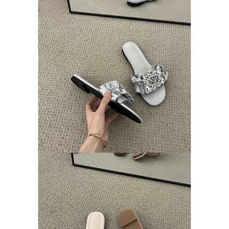Dép Sandal Một Mảnh Đính Đá Thời Trang Mùa Hè Cho Nữ