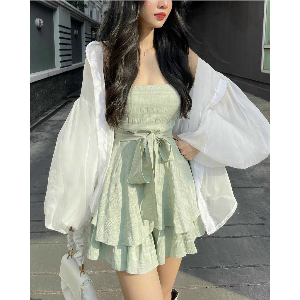 SET JUMP CÚP NGỰC + CARDIGAN MỎNG- SET ĐẦM- SET SIÊU XINH - MÈO INDA HOUSE