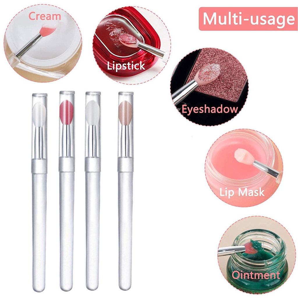 Cọ Tô Son Môi Bằng Silicone Loại Nhỏ Chống Bụi Bẩn Kèm Nắp Đậy C5K0