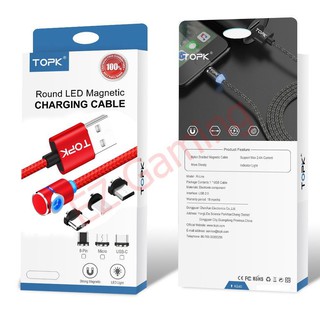[Giá rẻ hn] Cáp Sạc nam châm TOPK, chống vướng tay khi chơi game, xem film.
