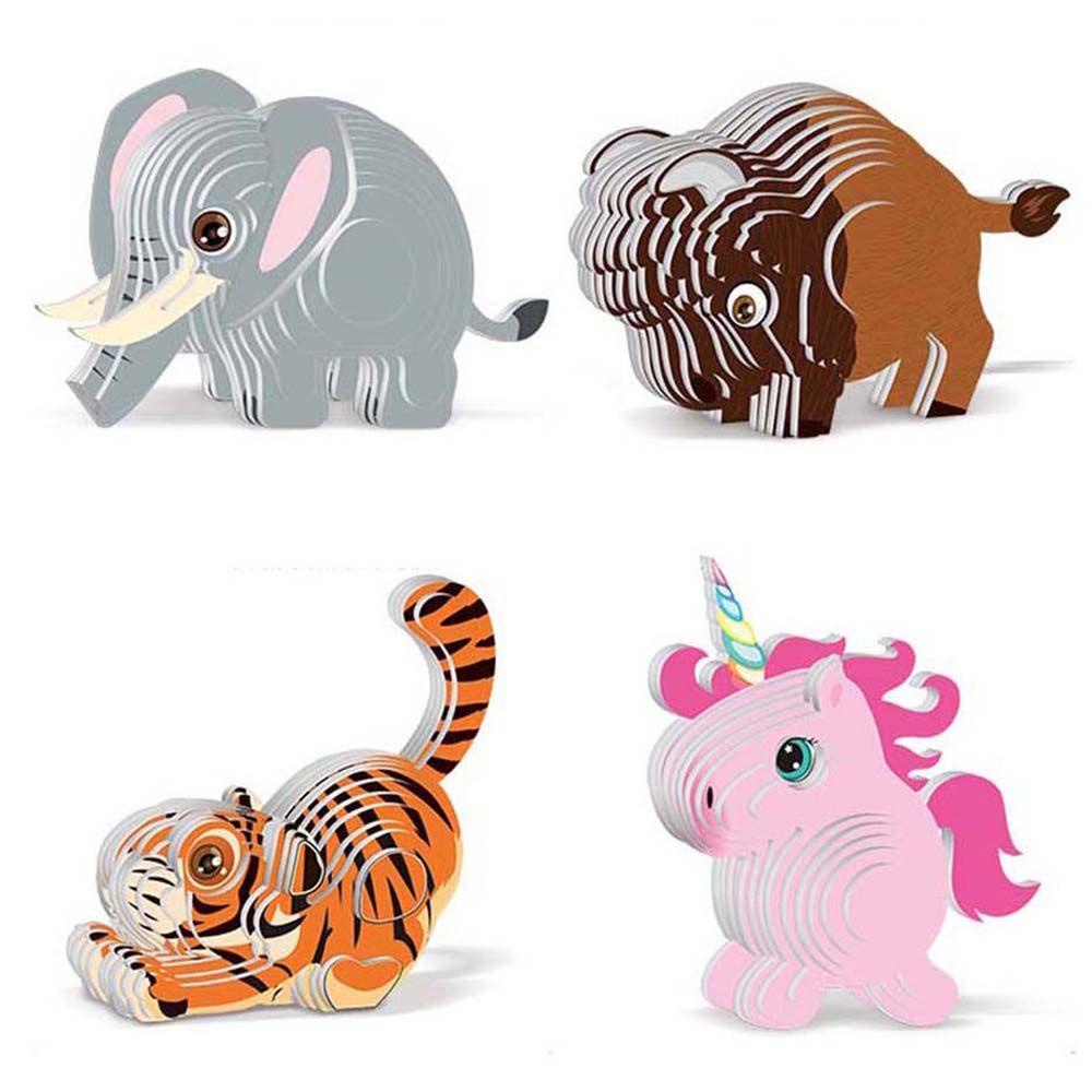 Đồ Chơi Xếp Hình 3D Bằng Giấy Họa Tiết Động Vật Dễ Thương Bắt Mắt